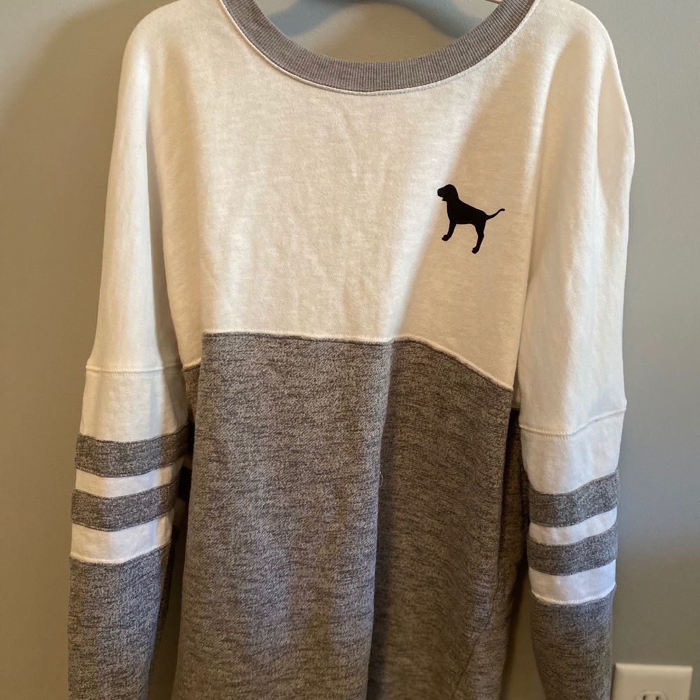 PINK Gray Varsity Long Sleeve